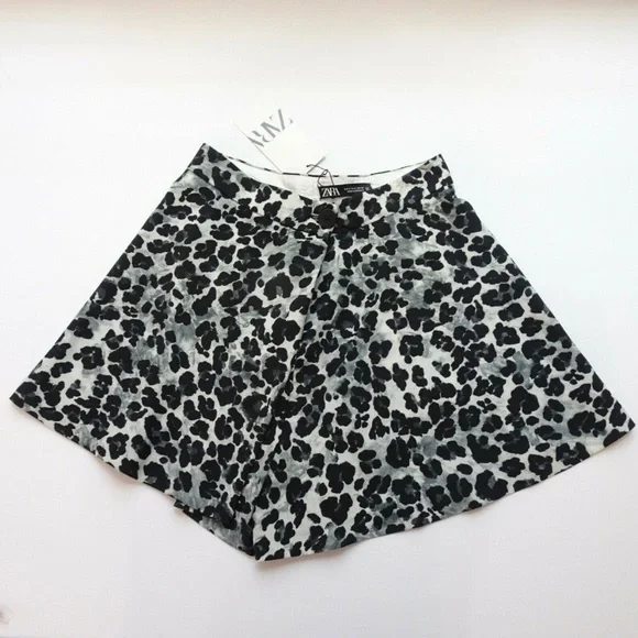 Zara Shorts New Zara Womens Leopard Jupeshorts Skirt Skort